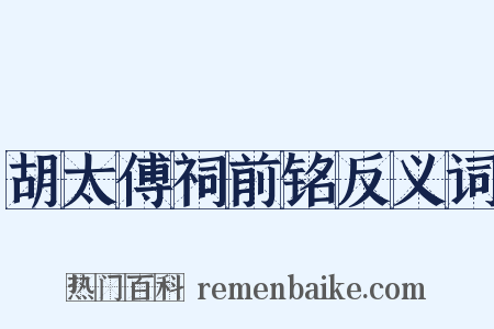 胡太傅祠前铭反义词是什么意思的图片